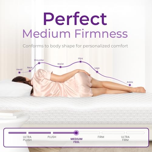 GAESTE 6/8/10/12 Queen Cooling Gel Memory Foam Medium-Firm Mattress Breathable Pressure Relief CertiPUR-US Certified Mattress-in-a-Box for Kids and Adults No Fiberglass (Queen, 10 in)