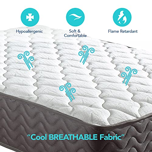 Swiss Ortho Sleep, 10" Inch Memory Foam and Innerspring Hybrid Medium-Firm Plush Mattress/Bed-in-a-Box/Pressure Relieving Bliss, Full,White