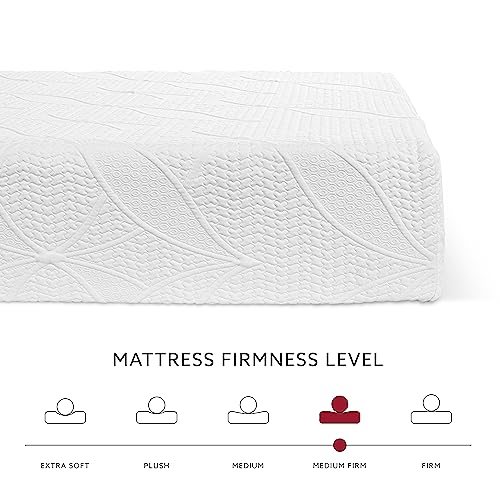 SWISSLUX 12-Inch King Size Mattress, iCOOL Tech and Cooling Gel Infused Medium Plush Memory Foam Mattress, CertiPUR-US Certified, Bed-in-a-Box, White, King Size (80" L x 76" W x 12" H)