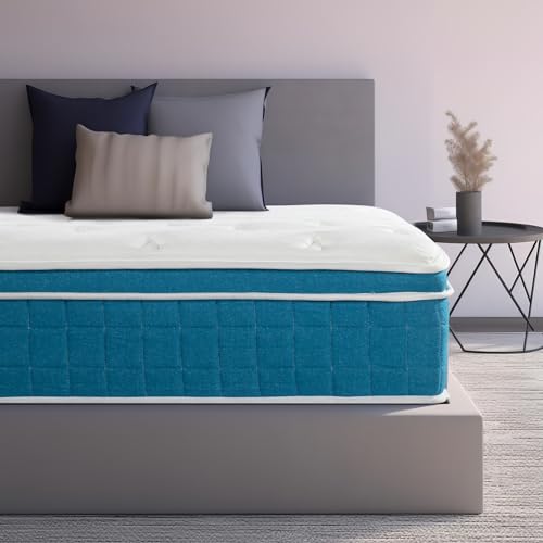 BreezeRest Queen Mattress 12 Inch Hybrid Mattress Bed in a Box,Medium Soft Cooling Gel Memory Foam Mattress with Individually Innerspring Pocket Coils for Motion Isolation Pressure Relief