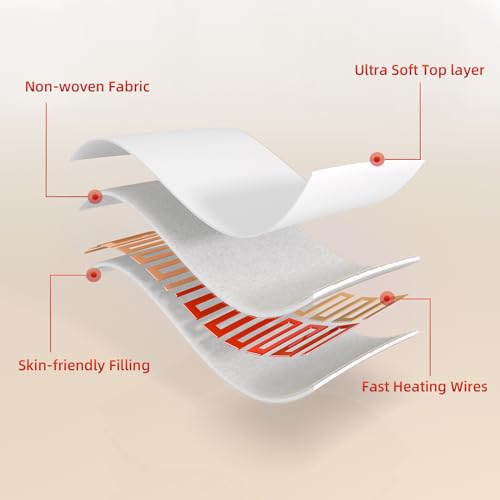 Bwarm Premium Quilted Heated Mattress Pad Queen Size, 60" x 80" Bed Warmer, 9 Heat Settings, 1-12 Hours Auto Off, Soft and Cozy, Deep Pocket, Fast Heating, Machine Washable