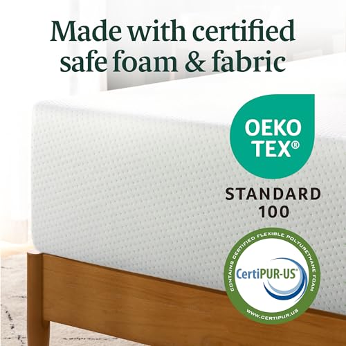 ZINUS 12 Inch Green Tea Memory Foam Mattress [New Version], Full, Fiberglass free, Medium Firm Feel, Zoned Pressure Relief, Certified Safe Foams & Fabric, Mattress in A Box