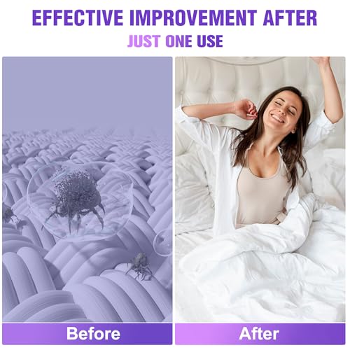 Mattress Vacuum Cleaner with Dust Smart Sensor, 16Kpa Suction Bed Vacuum Cleaner with UV Light& High Heating, 500W & 45000Rpm Rotation 55000Hz Ultrasonic High Frequency Tapping Handheld Vacuums