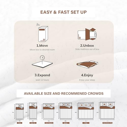 EGOHOME 10 Inch Full Size Mattress, Cooling Gel Memory Foam Mattress,Green Tea Mattress, Mattress in a Box, Pressure Relieving, CertiPUR-US Certified, Fiberglass Free Mattress
