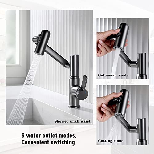 Smart temperature Bathroom Faucet,Single Handle Bathroom Faucet,Bathroom Sink Faucet,kitchen faucet taps (Matte grey)