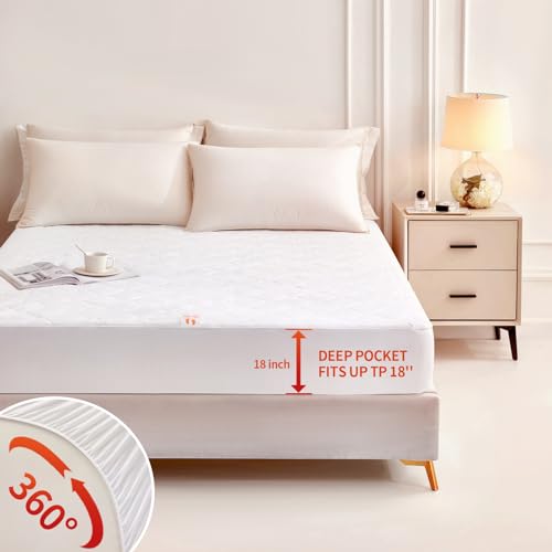 Bwarm Premium Quilted Heated Mattress Pad Queen Size, 60" x 80" Bed Warmer, 9 Heat Settings, 1-12 Hours Auto Off, Soft and Cozy, Deep Pocket, Fast Heating, Machine Washable