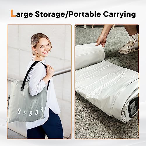 Sebor Luxury Queen Air Mattress with Built in Pump, Durable Blow Up Mattress for Home&Guests, 18 inch Inflatable Airbed, 660lb MAX