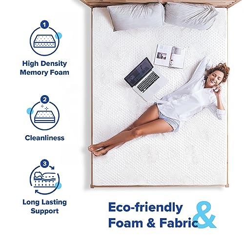 Olee Sleep Full Mattress, 9 Inch Gel Memory Foam Mattress, Gel Infused for Comfort and Pressure Relief, CertiPUR-US Certified, Bed-in-a-Box, Medium Firm, Full Size