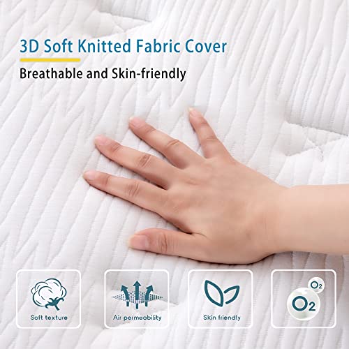BreezeRest Queen Mattress 12 Inch Hybrid Mattress Bed in a Box,Medium Soft Cooling Gel Memory Foam Mattress with Individually Innerspring Pocket Coils for Motion Isolation Pressure Relief