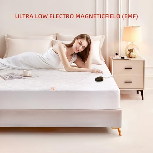 Bwarm Premium Quilted Heated Mattress Pad Queen Size, 60" x 80" Bed Warmer, 9 Heat Settings, 1-12 Hours Auto Off, Soft and Cozy, Deep Pocket, Fast Heating, Machine Washable