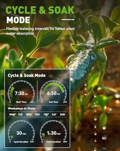RAINPOINT Bluetooth Hose Timer with Brass Inlet,Smart Water Timer for Garden Hose,Sprinkler Timer with Rain Delay/Manual/Auto Watering, App Control