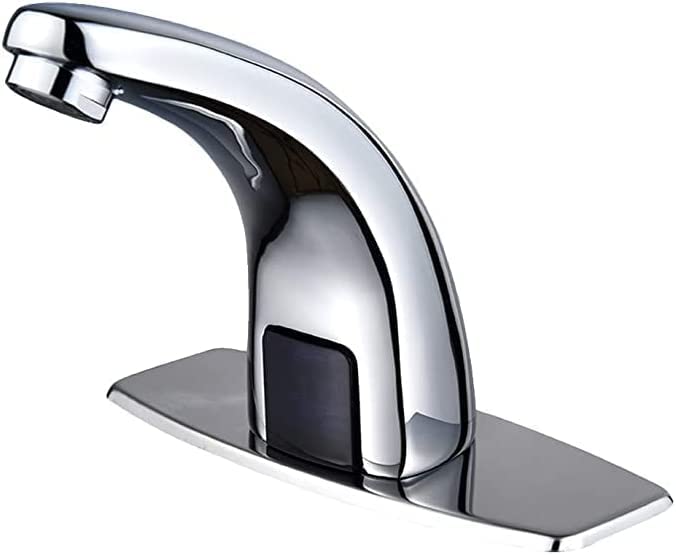 Halo Sanitary Touchless Bathroom Faucet Automatic Motion Sensor Faucet CEC Watersense with Hole Cover Deck Plate Chrome