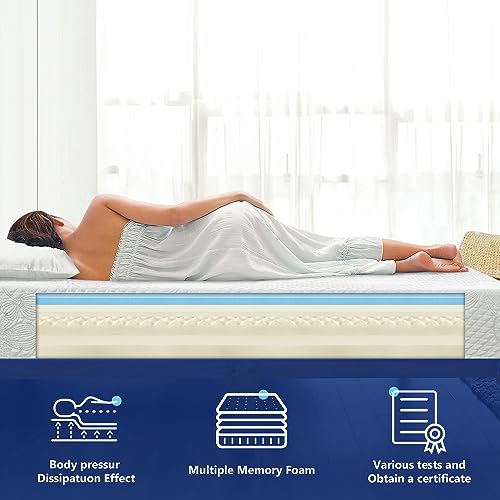 Olee Sleep Full Mattress, 9 Inch Gel Memory Foam Mattress, Gel Infused for Comfort and Pressure Relief, CertiPUR-US Certified, Bed-in-a-Box, Medium Firm, Full Size