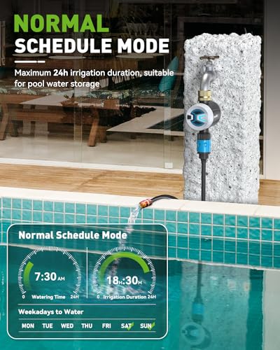 RAINPOINT Bluetooth Hose Timer with Brass Inlet,Smart Water Timer for Garden Hose,Sprinkler Timer with Rain Delay/Manual/Auto Watering, App Control