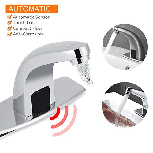 Jeffergarden Automatic Infrared Sensor Faucet Kitchen Hands Bathroom Smart Touchless Sink Water Tap with Control Box