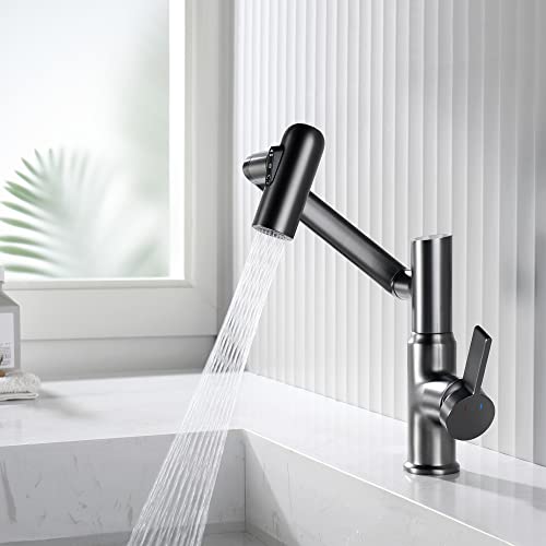 Smart temperature Bathroom Faucet,Single Handle Bathroom Faucet,Bathroom Sink Faucet,kitchen faucet taps (Matte grey)