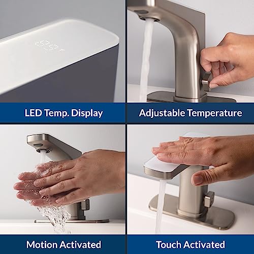 Bio Bidet Grove Touchless Bathroom Sink Faucet, Hands Free or Touch Activated, Matte Black