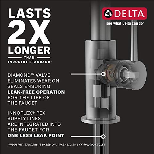 Delta Faucet Stryke VoiceIQ Touchless Kitchen Faucet with Pull Down Sprayer, Smart Faucet, Alexa and Google Assistant Voice Activated, Kitchen Sink Faucet, Lumicoat Arctic Stainless 9176TV-AR-DST