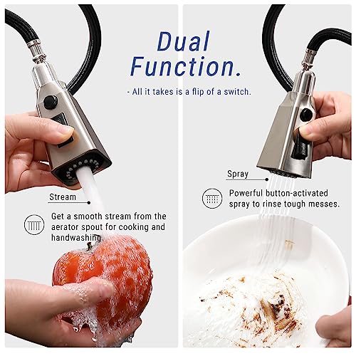 Fapully Kitchen Faucet with Pull Down Sprayer, Touchless Motion Sensor Smart Activeted Single Handle Faucet for Kitchen Sink Brushed Nickel