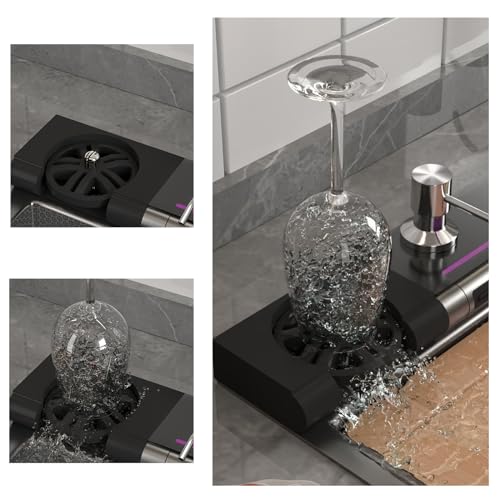 SDGRP Smart Kitchen Sink 304 Stainless Steel Honeycomb Single Bowl Kitchen Sinks，Digital Display Double Waterfall Sink，With Pull-out Swivel Faucet，With Pressurized Cup Washer (29.5 x 18.1 inch)