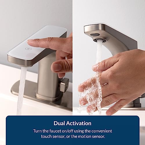 Bio Bidet Grove Touchless Bathroom Sink Faucet, Hands Free or Touch Activated, Matte Black