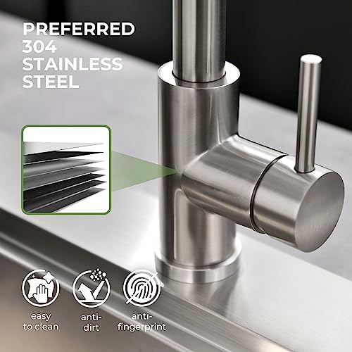 Touchless Kitchen Faucet, VFAUOSIT Kitchen Sink Faucet with Pull Down Sprayer Brushed Nickel Motion Sensor Smart Hands-Free, Stainless Steel Single Hole Faucet for Bar Laundry RV Utility Sink