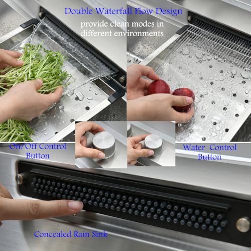 33 Inch Waterfall Drop In Kitchen Sink Workstation-Bokaiya 33x19 Drop In Kitchen Sink with Waterfall Stainless Steel Sink 16 Guage Multifunction Single Bowl Smart Kitchen Sink with Faucet