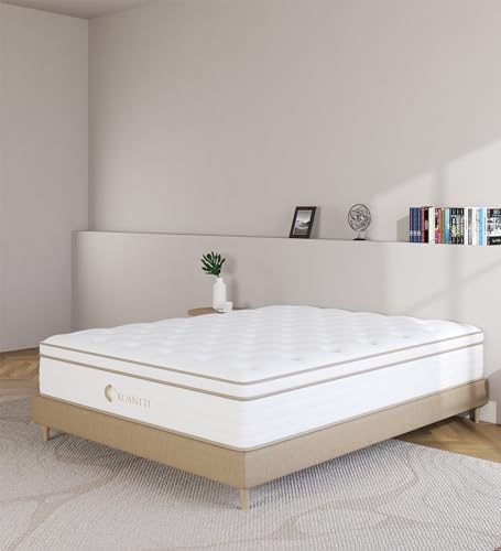 KOANTTI Full Size Mattress, 12 Inch White Full Mattress in a Box, Memory Foam Individually Pocket Coils for Pain Relief, Medium Firm Full Mattresses, CertiPUR-US Certified.