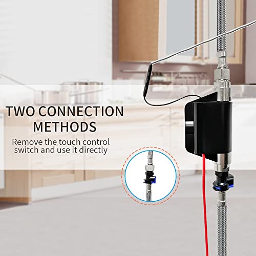 VIDEC Touch-less Kitchen Faucet, 3 Modes Pull Down Sprayer, LED Temperature Control, Ceramic Valve, 360-Degree Rotation, 1 or 3 hole deck Plate. (KW-79J, Brushed Gold, 18.89 Inches)