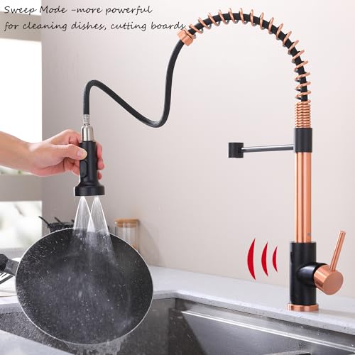 Avola Touchless Kitchen Faucet in Copper&Black,Hands Free Touchless Kitchen Sink Faucets in Copper Finish,Rose Gold &BlackTouchless Faucet for Kitchen Sink,Motion Sensor Smart Touchless Kitchen Faucet