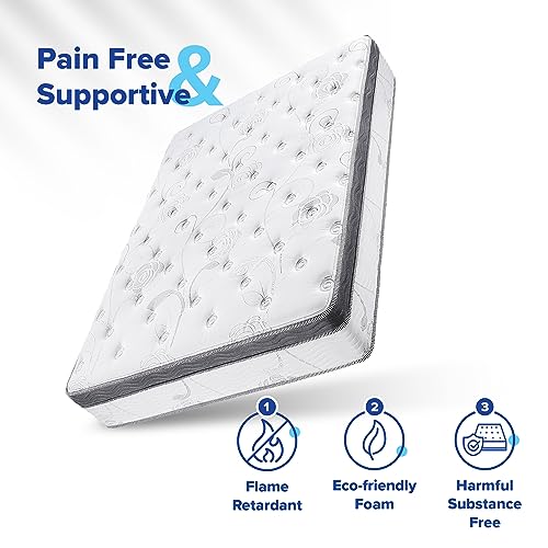Olee Sleep Queen Mattress, 12 Inch Hybrid Mattress, Gel Infused Memory Foam, Pocket Spring for Support and Pressure Relief, CertiPUR-US Certified, Bed-in-a-Box, Firm, Queen Size