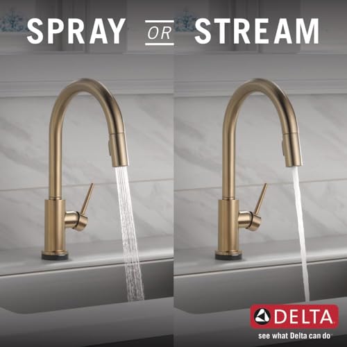 DELTA FAUCET Trinsic VoiceIQ Touch Kitchen Faucet with Touchless Technology, Gold Kitchen Faucet, Smart Faucet, Alexa and Google Assistant Voice Activated, Champagne Bronze 9159TLV-CZ-DST