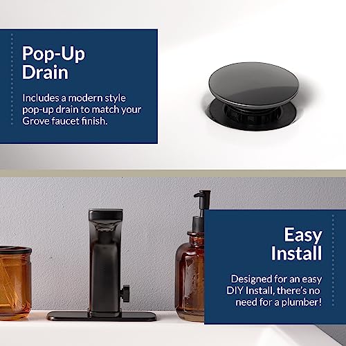 Bio Bidet Grove Touchless Bathroom Sink Faucet, Hands Free or Touch Activated, Matte Black