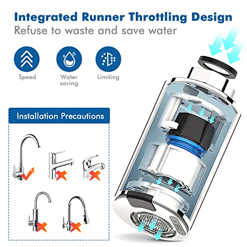 Touchless Bathroom Faucet, Smart Faucet, Automatic Faucet Non-Contact Tap Adapter Saving Device Infrared Sensor Water Management Adapter Tap Sensor Suitable M22 M24 Tap Nozzle