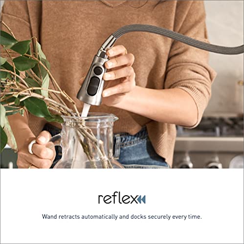Moen S72308EVBG STO Smart Touchless Pull Down Sprayer Kitchen Faucet with Voice Control and Power Boost, Brushed Gold