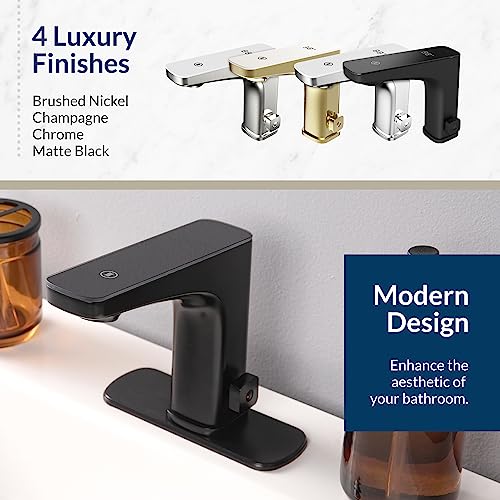 Bio Bidet Grove Touchless Bathroom Sink Faucet, Hands Free or Touch Activated, Matte Black