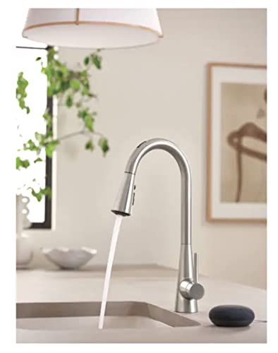 Moen Sarai 87836EVSRS Smart Faucet Spot Resist Stainless 1-Handle Deck-Mount Pull-Down Voice Activated Kitchen Faucet (Stainless Steel)