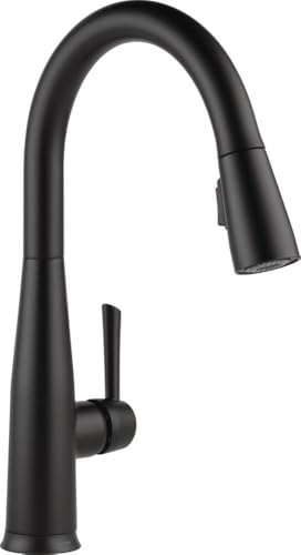 Delta Faucet Essa VoiceIQ Touchless Kitchen Faucets with Pull Down Sprayer, Smart Faucet, Alexa and Google Assistant Voice Activated, Kitchen Sink Faucet, Matte Black 9113TV-BL-DST