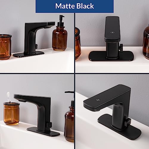 Bio Bidet Grove Touchless Bathroom Sink Faucet, Hands Free or Touch Activated, Matte Black