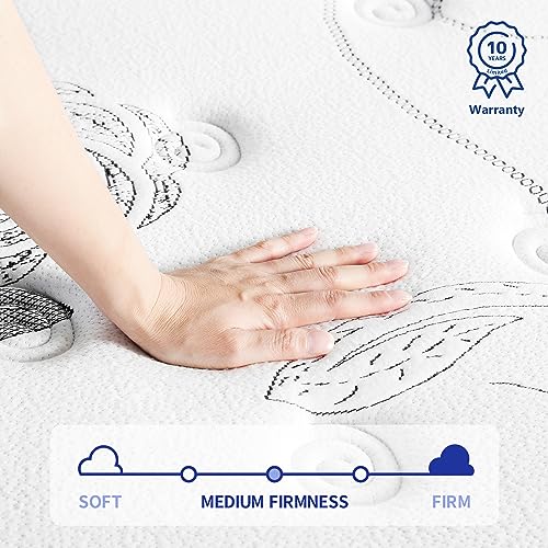 Olee Sleep Queen Mattress, 12 Inch Hybrid Mattress, Gel Infused Memory Foam, Pocket Spring for Support and Pressure Relief, CertiPUR-US Certified, Bed-in-a-Box, Firm, Queen Size