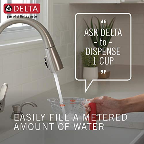 Delta Faucet Essa VoiceIQ Touchless Kitchen Faucets with Pull Down Sprayer, Smart Faucet, Alexa and Google Assistant Voice Activated, Kitchen Sink Faucet, Matte Black 9113TV-BL-DST
