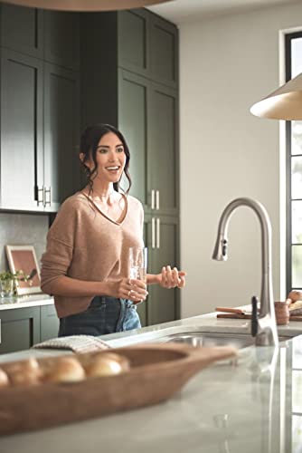 Moen Sinema Spot Resist Stainless Smart Faucet Touchless Pull-Down Sprayer Kitchen Faucet with Voice and Motion Control, S7235EV2SRS