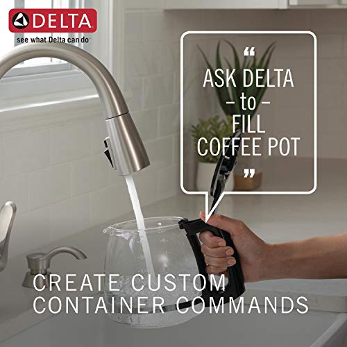 Delta Faucet Essa VoiceIQ Touchless Kitchen Faucets with Pull Down Sprayer, Smart Faucet, Alexa and Google Assistant Voice Activated, Kitchen Sink Faucet, Matte Black 9113TV-BL-DST