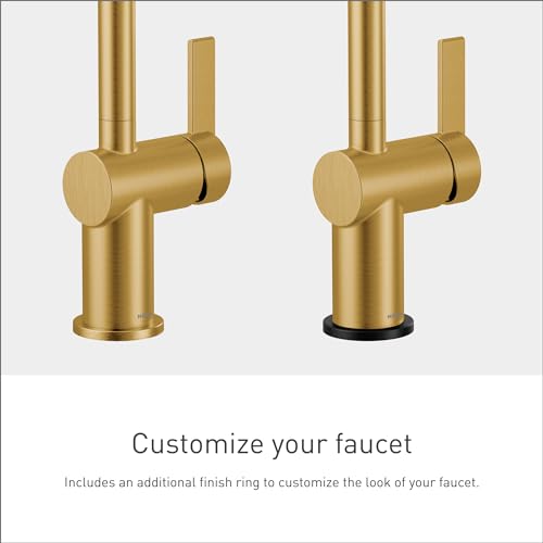 Moen 7622EVBG CIA Smart Touchless Pull Down Sprayer Kitchen Faucet with Voice Control and Power Boost, Brushed Gold