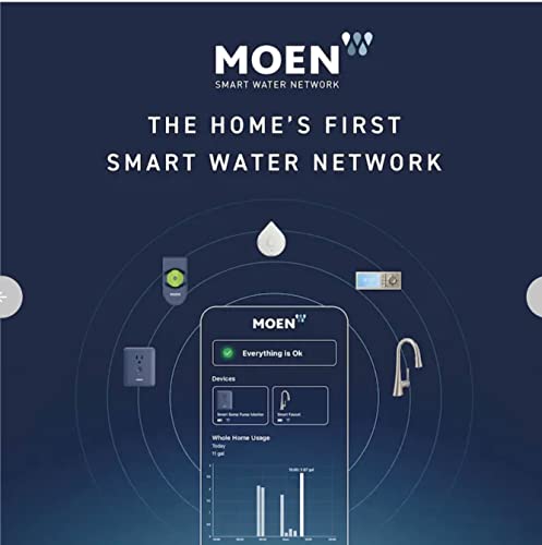 Moen Sarai 87836EVSRS Smart Faucet Spot Resist Stainless 1-Handle Deck-Mount Pull-Down Voice Activated Kitchen Faucet (Stainless Steel)