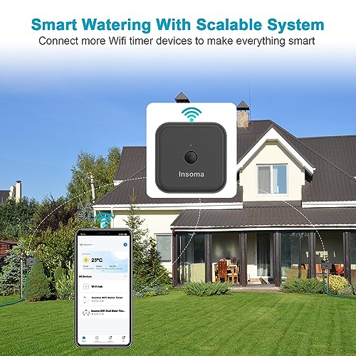 WiFi Sprinkler Timer Water Timer, Smart Hose Faucet Timer, APP & Voice Control, Remote Control Irrigation System via 2.4Ghz WiFi & Bluetooth, Compatible with Alexa