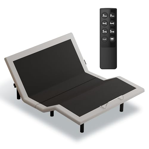 Electric Full Size Adjustable Bed Frame with Wireless Remote, USB, Head & Foot Incline, Underbed Lighting, Heavy Duty Platform - Easy Assembly, Zero Gravity, Quiet Motor - Metal BedFrame
