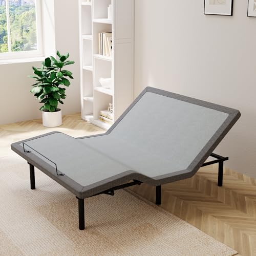 ESHINE Adjustable Bed Frame Smart Bed Queen - Quick Installation in 5 Minutes Electric Bed Base with Massage, Ergonomic Foot&Head Incline, Zero Gravity, Dual USB Ports, Under Bed Light, Queen