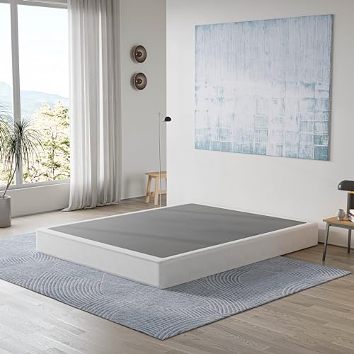 HUEIIS Queen Box Spring 5 Inch High Profile Strong Metal Frame Mattress Foundation, Quiet Noise-Free,Easy Assembly, 3000lbs Max Weight Capacity