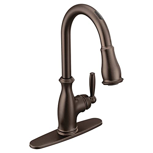 Moen 7185EVSRS Brantford Smart Faucet Touchless Pull Down Sprayer Kitchen Faucet with Voice Control and Power Boost, Spot Resist Stainless